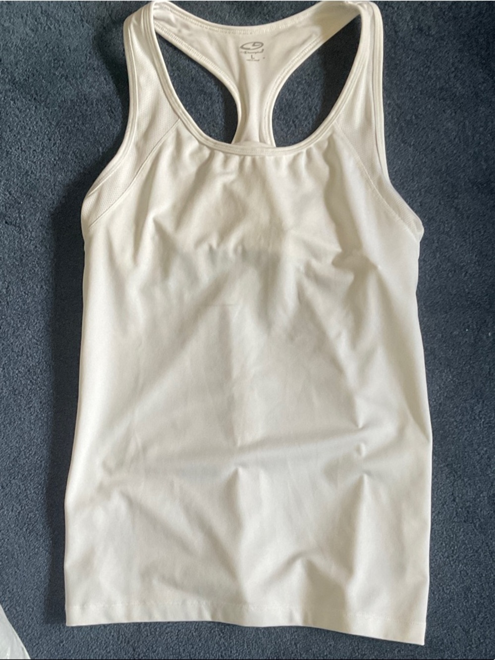 Champion Cream Racerback Athletic Tank Top
